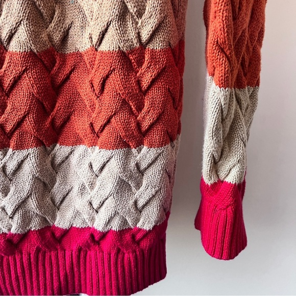 Women’s Lands’ End Eclectic Grandpa Drifter Cable Knit Cardigan Sweater Size S - Picture 10 of 16